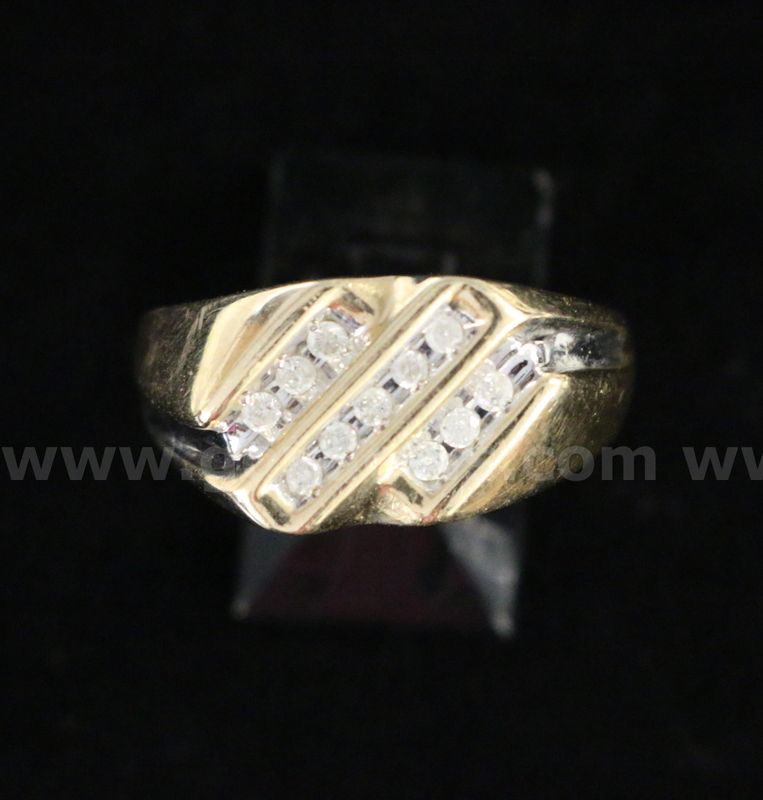 10K Yellow Gold Channel Set Diamond Ring, 3.4 Grams