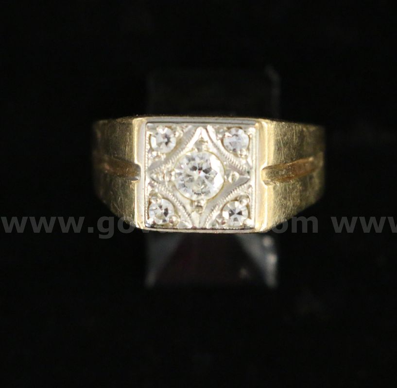 14K Yellow Gold Diamond Ring, 7.0 Grams