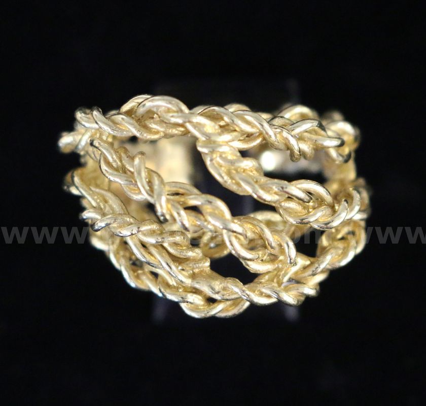 18K Yellow Gold Rope Design Ring, 15.5 Grams