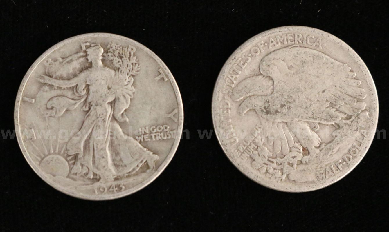 43 U.S. Silver Walking Half Dollars