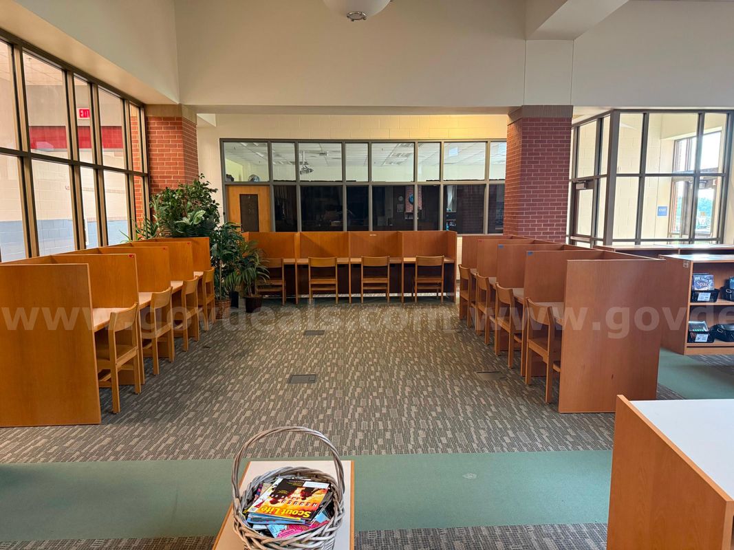 Lot of 3 Banks of Study Carrells and 12 Chairs