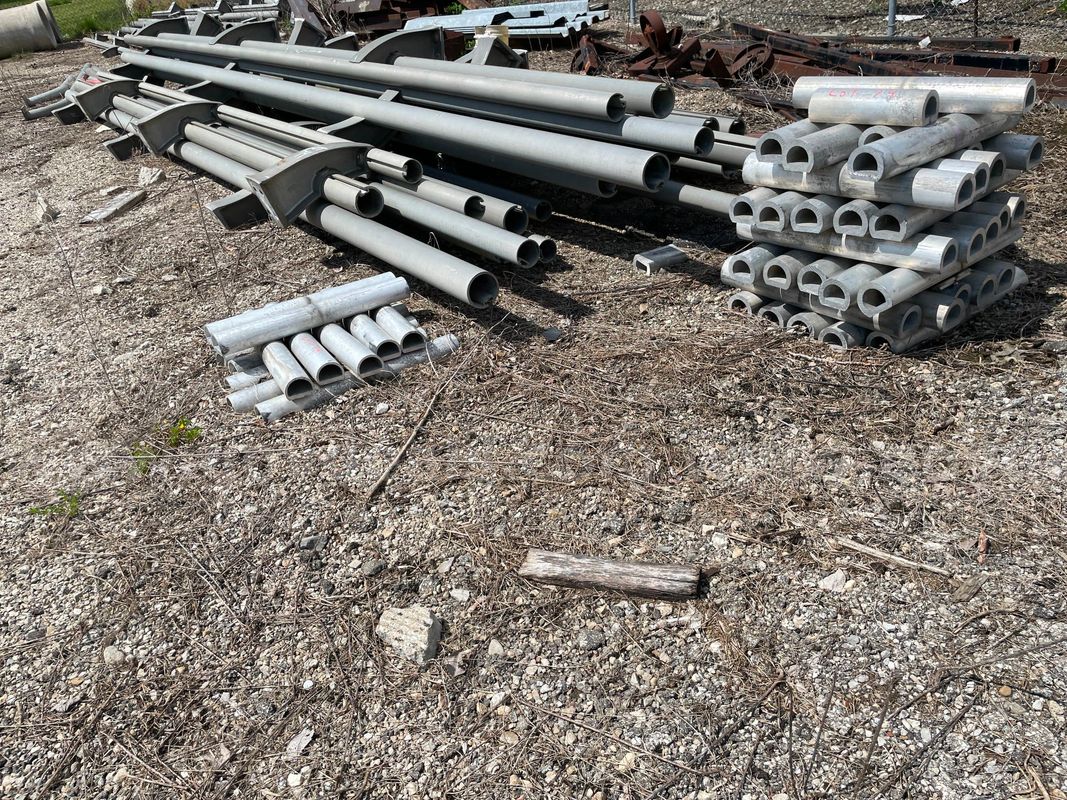Lot of Aluminum Guardrail Posts and Brackets