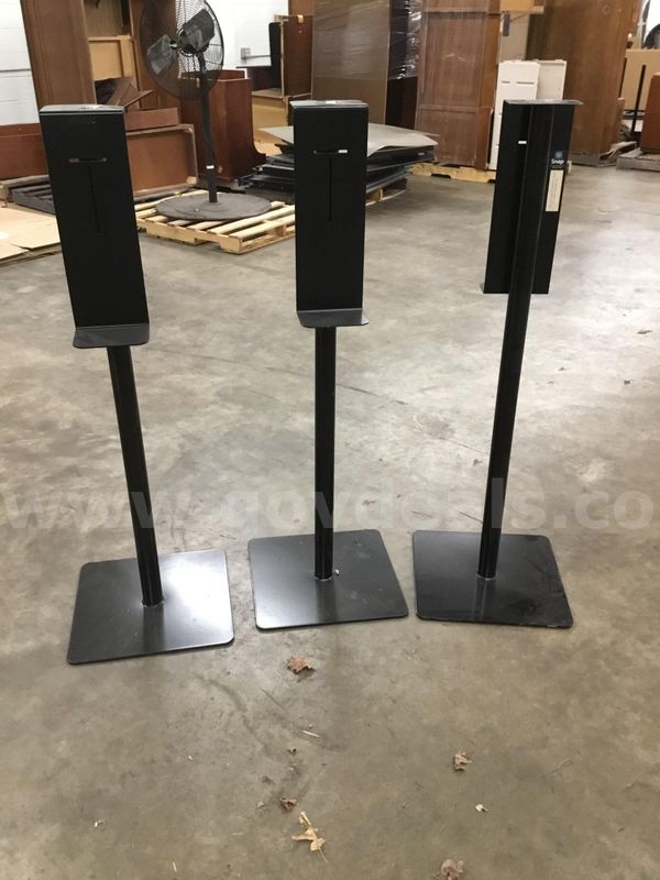 Three 49 inch black steel Snap stands "DH"