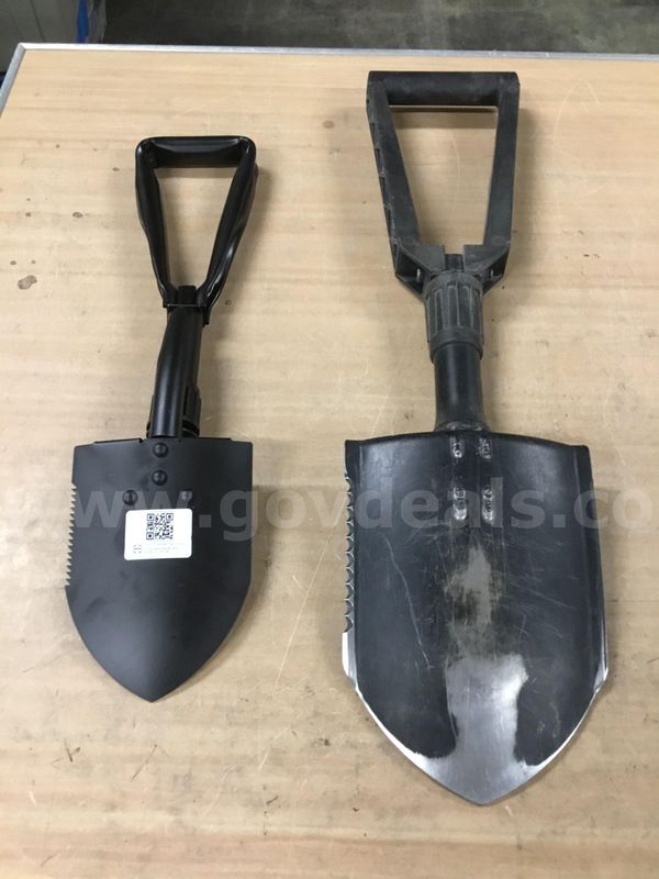 18 inch black Dartmoor fold in entrenching tool, & a 23 inch black Gerber fold in entrenching tool "DH"