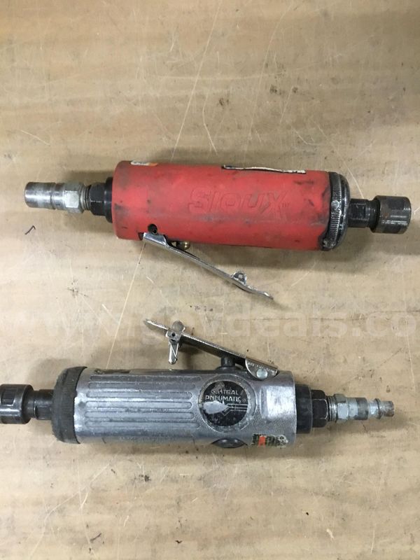 8 inch silver air die grinder, & a 8 1/2 inch red Sioux air die grinder "DH"