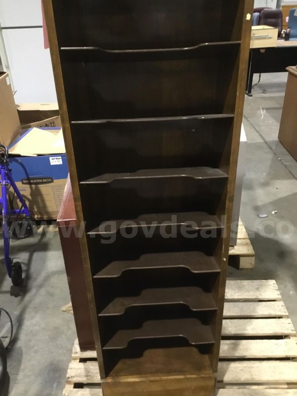 17 x 57 dark brown eight layer magazine shelf “DH”