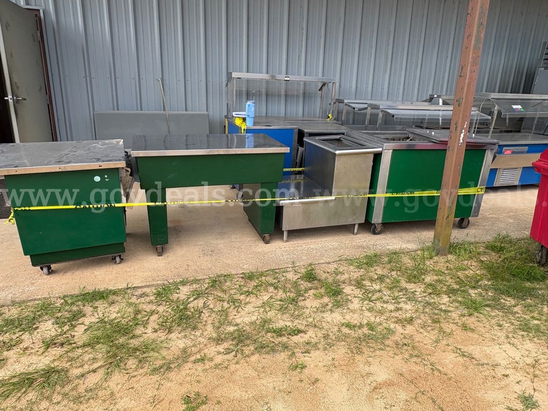 (2) Beverage Coolers, (1) Misc. Table & (1) Cashier's Table