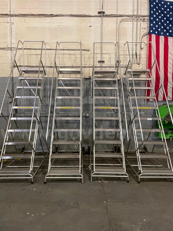 Lot of (4) Grip-Step Rolling Ladders