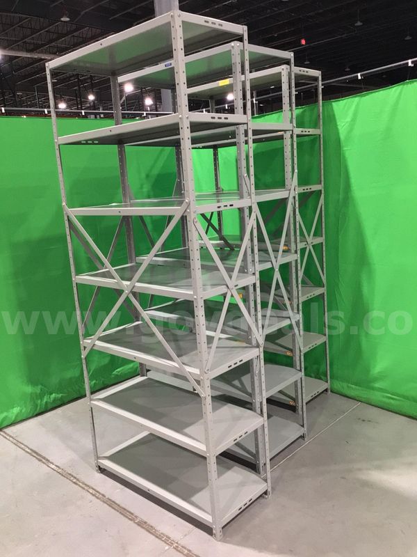 Lot of (3) Six-Tier Metal Shelves