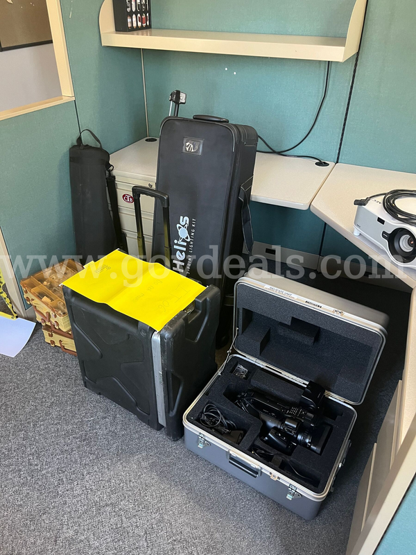 camera, projectors, and tripod