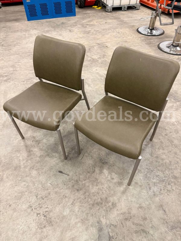 Lot of 2 Vinyl Guest Chairs