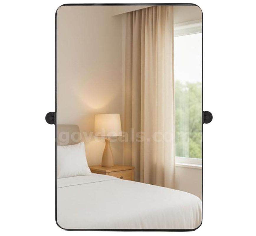 Brand New - Wall-Mounted Vanity Mirror, Frameless Adjustable Rectangle Bathroom Mirror with Brushed - Shipping Available