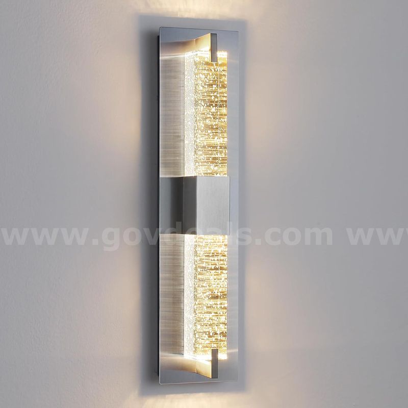 Brand New - 19" Modern Sconces Wall Lighting 3000K Dimmable Crystal Wall Lamps, Nickel - Shipping Available