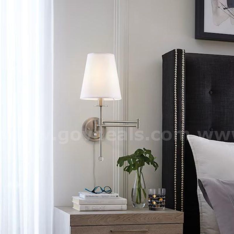 Brand New - 2 PCS - 1-Light Brushed Nickel Wall Sconce Lamps - Shipping Available