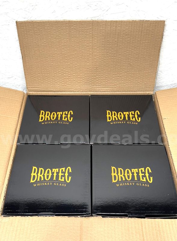 BRAND NEW - Lot of 8 Sets BROTEC Old Fashioned Twisted Whiskey Glasses - Shipping Available