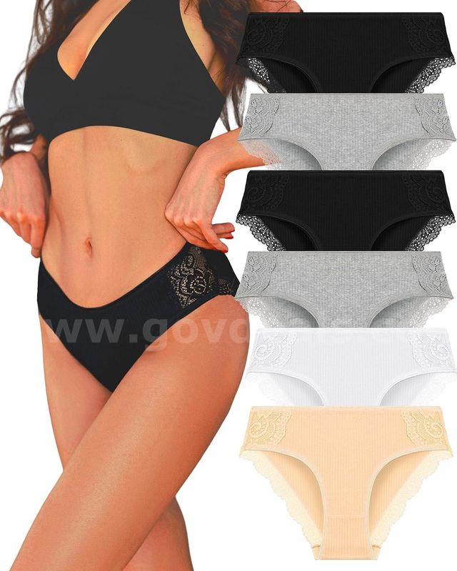 Brand New - 12Pcs Women’s Cotton Lace Bikini Panties, Soft Stretch (Size S, Style 6D)" - Shipping Available
