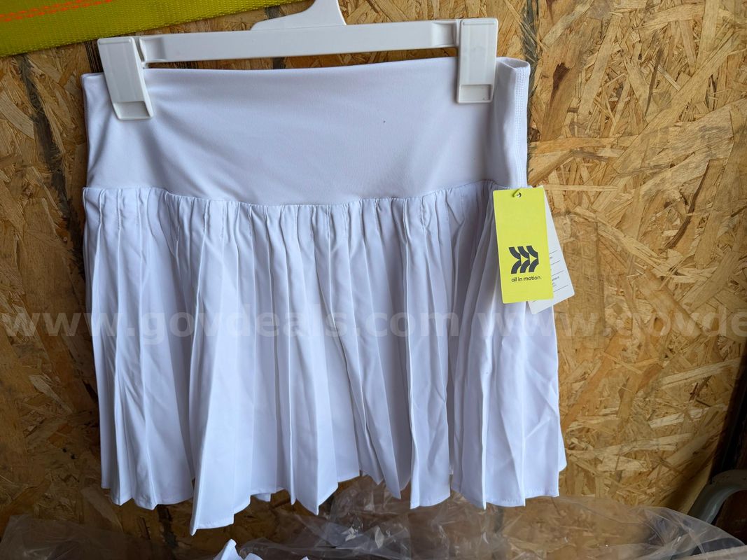 Case Pack of All In Motion - White Women's Pleated Tennis Skirt High Waisted Athletic Skort - Size M