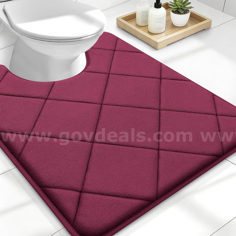 Brand New - Memory Foam Toilet Rugs U-Shaped 24x20, Burgundy - Shipping Available