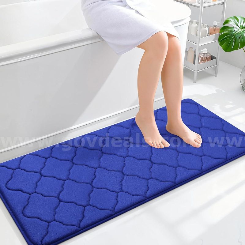 Brand New - Memory Foam Bath Mat Rug 47x20, Royal Blue - Shipping Available