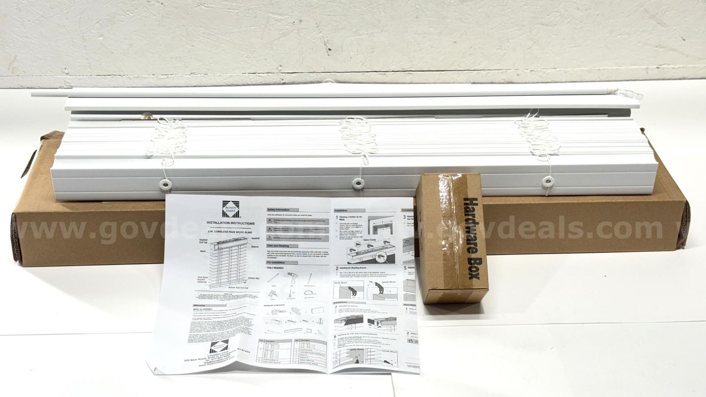 Lot of 4 Brand New Blinds Giant, 2" Cordless Faux Wood Blind 31"(W) 64"(L) White - Shipping Available