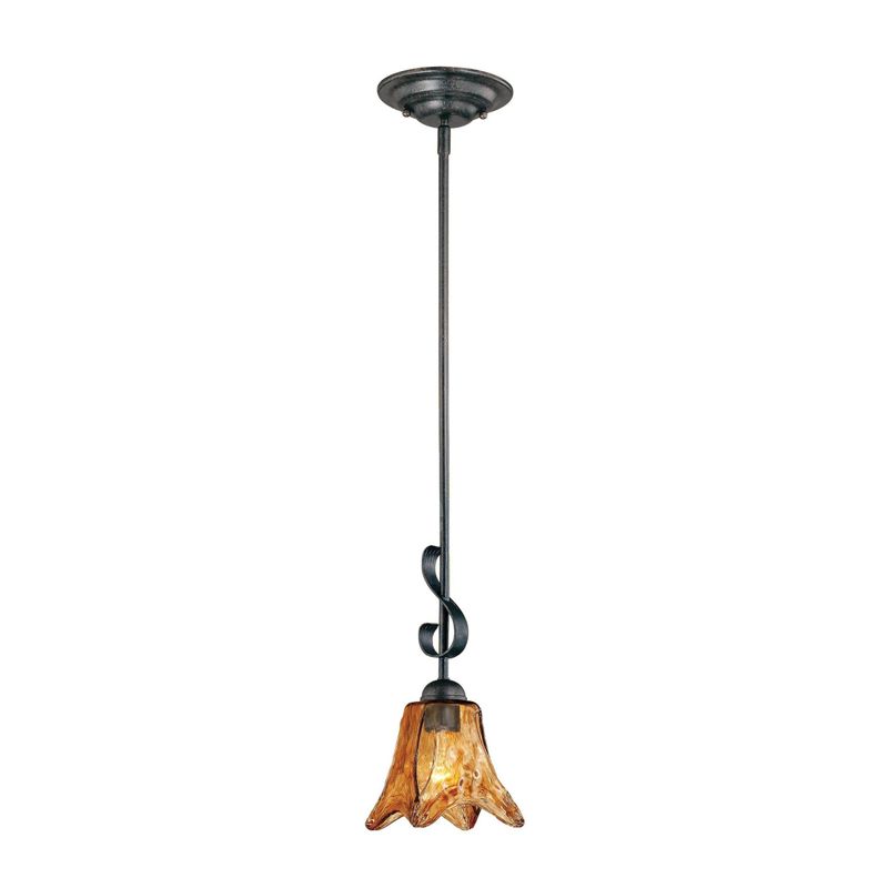Brand New - Millennium Lighting Chatsworth 1 Light Mini Pendant with Umber Glass Shade