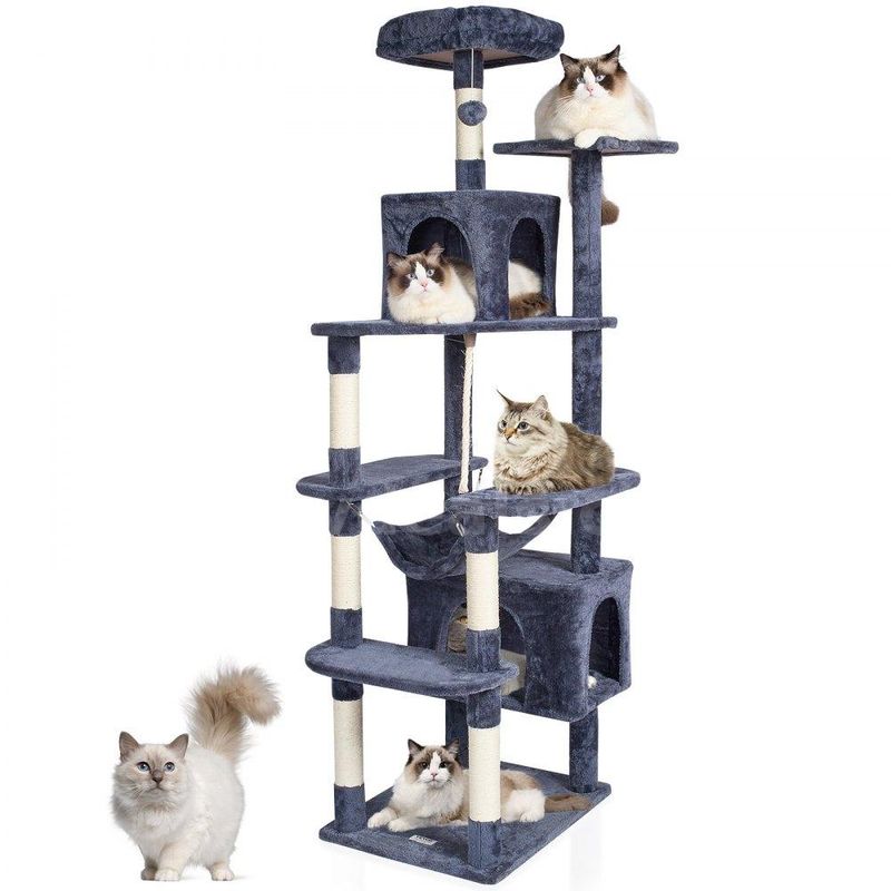 Brand New - Cat Tree 72" Cat Tower with 2 Cat Condos Sisal Scratching Post Dark Grey - Shipping Available