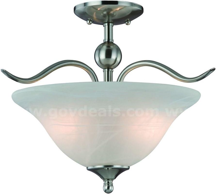 Brand New - Hardware House H10-4289 Dover Semi Flush Mount Ceiling Light, Satin Nickel - Shipping Available