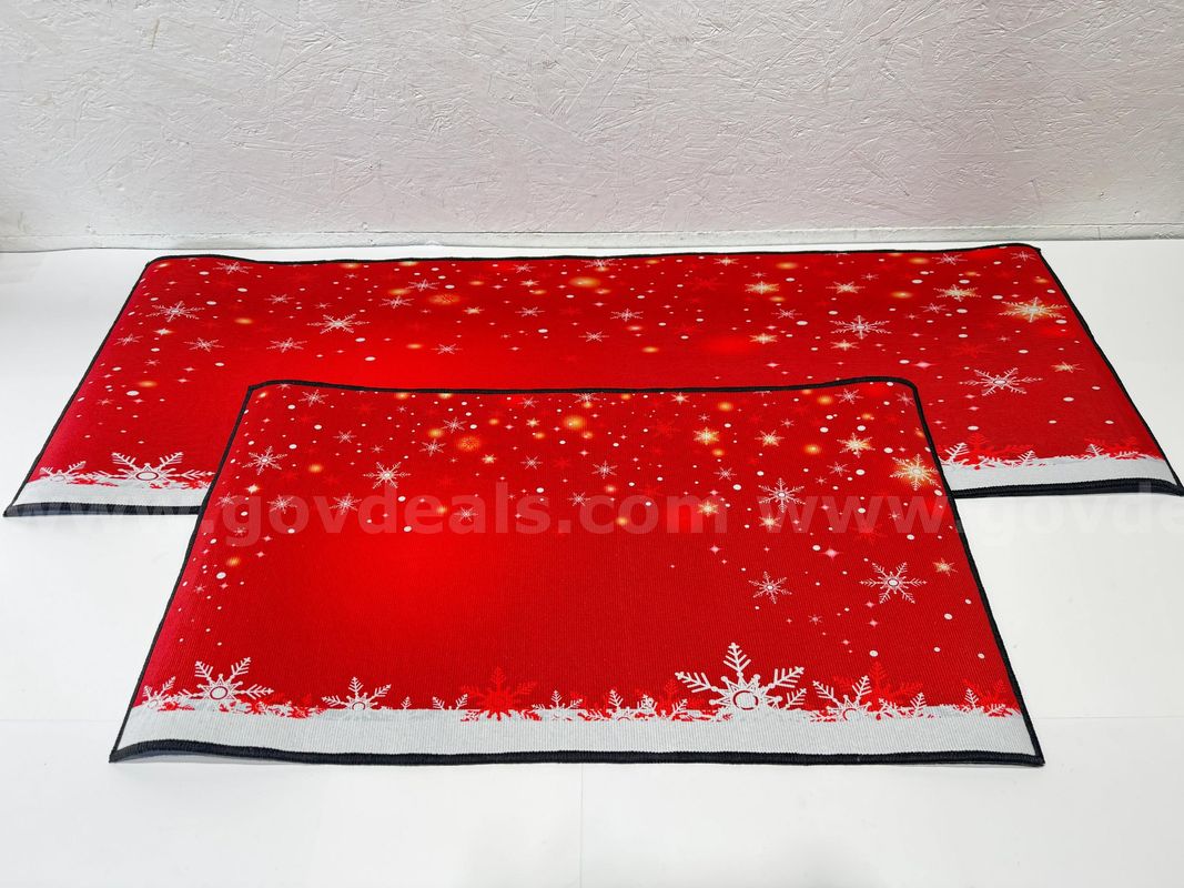 Brand New - 2pcs Christmas Kitchen Rugs and Mats Non Skid Washable - Shipping Available