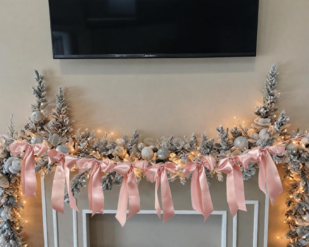 Brand New - Lot of 4 Champagne Pink Bow Hanging Garland Decortions, Bow Coquette Party Decor - Shipping Available