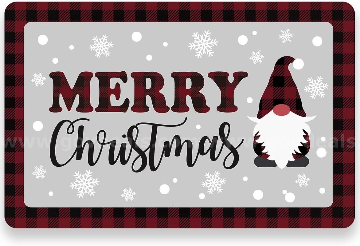 Brand New - 50 Pack Paper Place Mats, Christmas Gnome Plaid Design 11"x 17" - Shipping Available