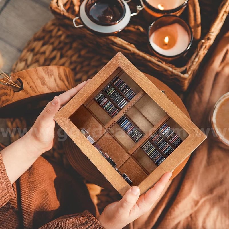 Brand New - Mini Bookshelf with 200 Mini Books Tiny Library Display (Walnut) - Shipping Available