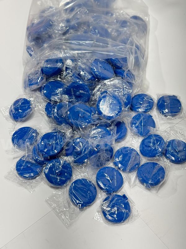 Brand New - Lot of 100 Plastic Tailor Round Shape Retractable Tape Measure, Blue 5ft - Shipping Available