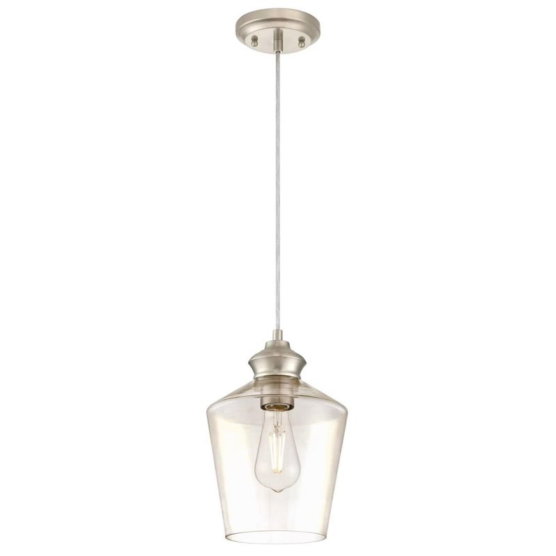 Brand New - Ramsey 1 Light Mini Pendant Brushed Nickel Finish Clear Glass - Shipping Available