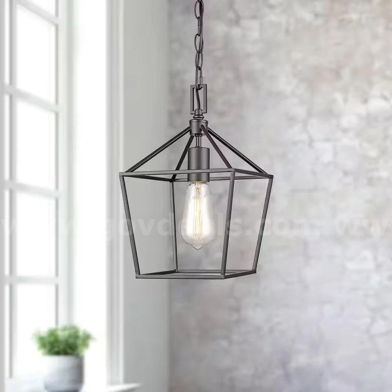 Brand New - Weyburn 1-Light Bronze Farmhouse Pendant Caged Light Fixture - Shipping Available