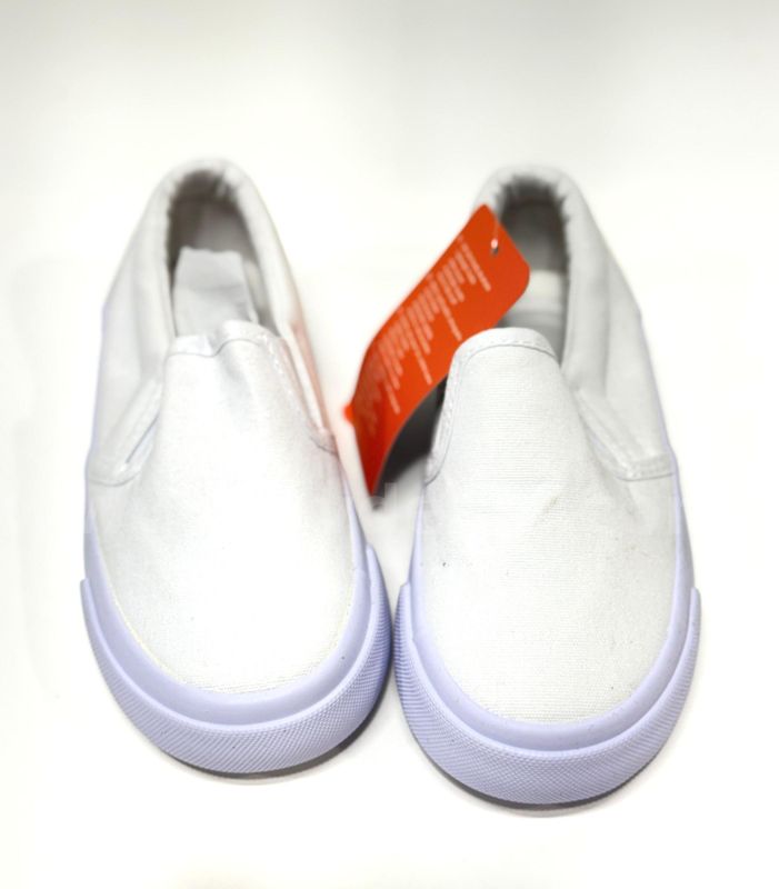 Brand New - Kids Shoes Toddlers Canvas Sneakers Slip-on Comfortable White/Twingore 9 Size- Shipping Available