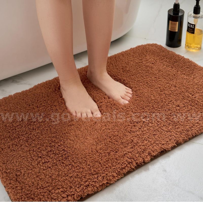 Brand New - 16"x24" Plush Bath Mat, Ultra Soft Absorbent Bathroom Rug with Secure Grip, Coffee - Shipping Available