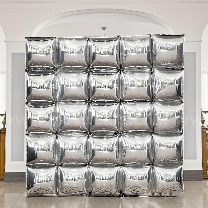Brand New - 25 Pcs Sliver Checkered Mylar Square Foil Balloons Wall Backdrop - Shipping Available