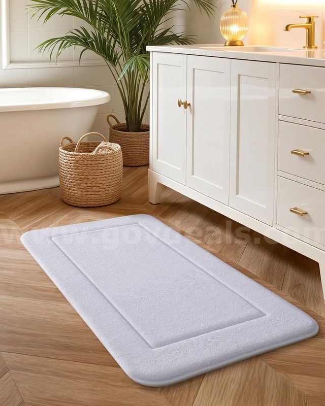 Brand New - 24"x43" Bath Mat for Bathroom, Extra Soft and Absorbent Microfiber Bathroom Rug, White - Shipping Available