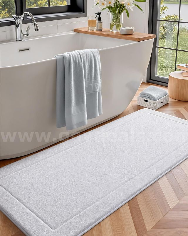 Brand New - 24"x43" Bath Mat for Bathroom, Extra Soft and Absorbent Microfiber Bathroom Rug, White - Shipping Available