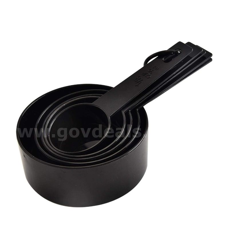 Brand New - Lot of 25 Measuring Cups, Plastic, Black - Shipping Available