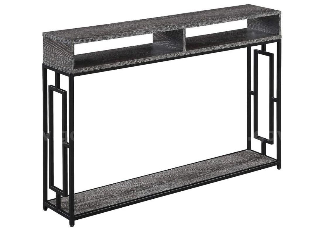 Brand New - Town Square Deluxe 2-Tier Console Table, Weathered Gray/Black - Shipping Available