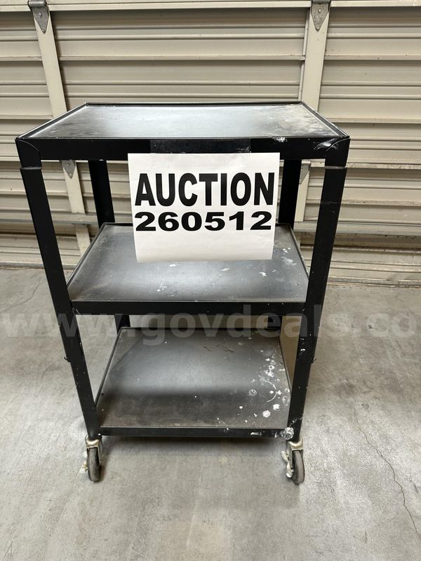 Industrial color black metal cart on wheels wheels