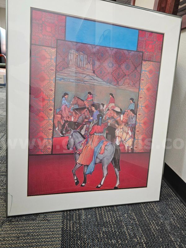 Printed Picture of Native Americans on Horseback