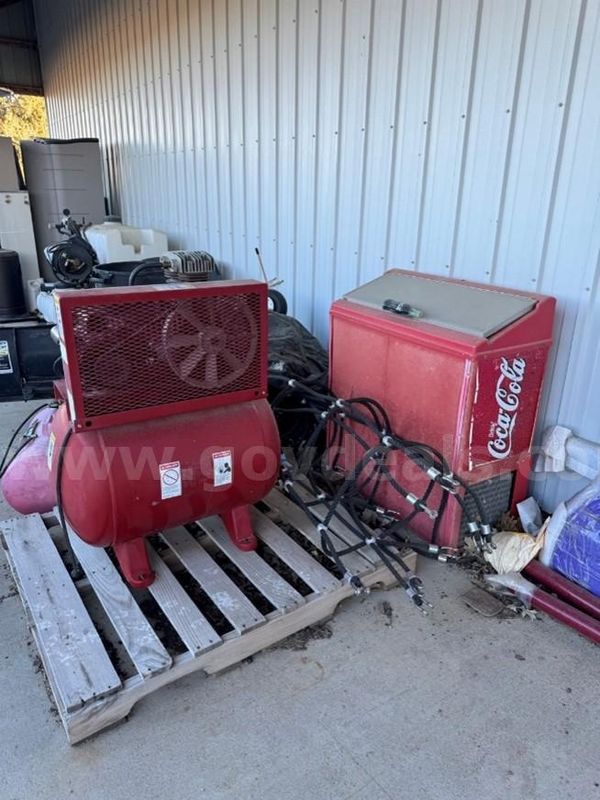 Snap-on Air Compressor – Horizontal Tank, Electric Motor Driven (Left Side of Photo)