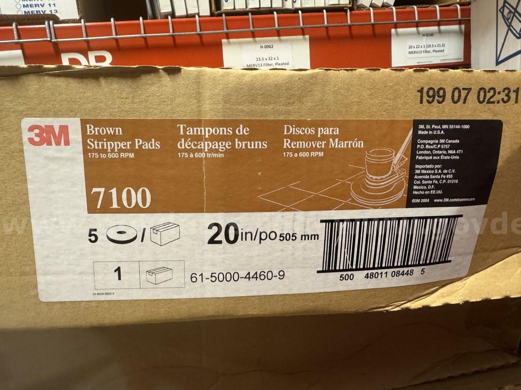 3M Brown Stripper Pads 7100 - 20inch