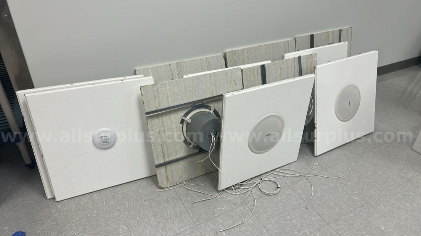 11 pcs., QSE Acoustical Ceiling Loudspeakers and Crestron Motion Sensors
