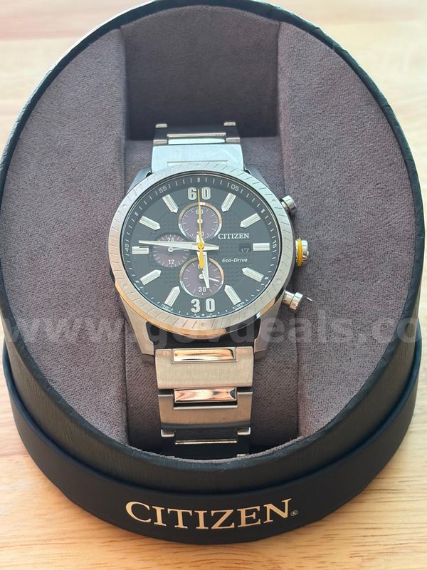 TiDDRs: NEW in Box Mens Eco-Drive Citizen Watch. Solar Power Cell. Works - video of actual item included