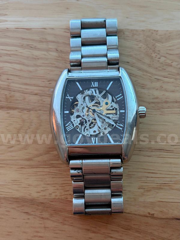 TiDDRs: Augusts Galen Open Faced Skeleton Watch. Works - video of actual item included
