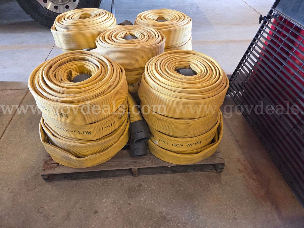 3 inch rubber hose good condition, 50 foot sections, 1000 feet on pallet, 2 1/2 inch couplings fire thread