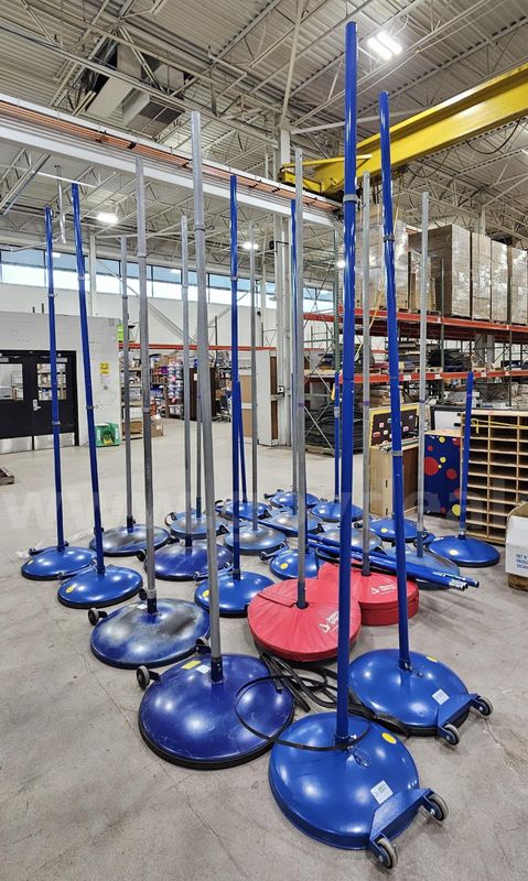 LOT of 22 Volleyball Standards and One Volleyball Referee Stand